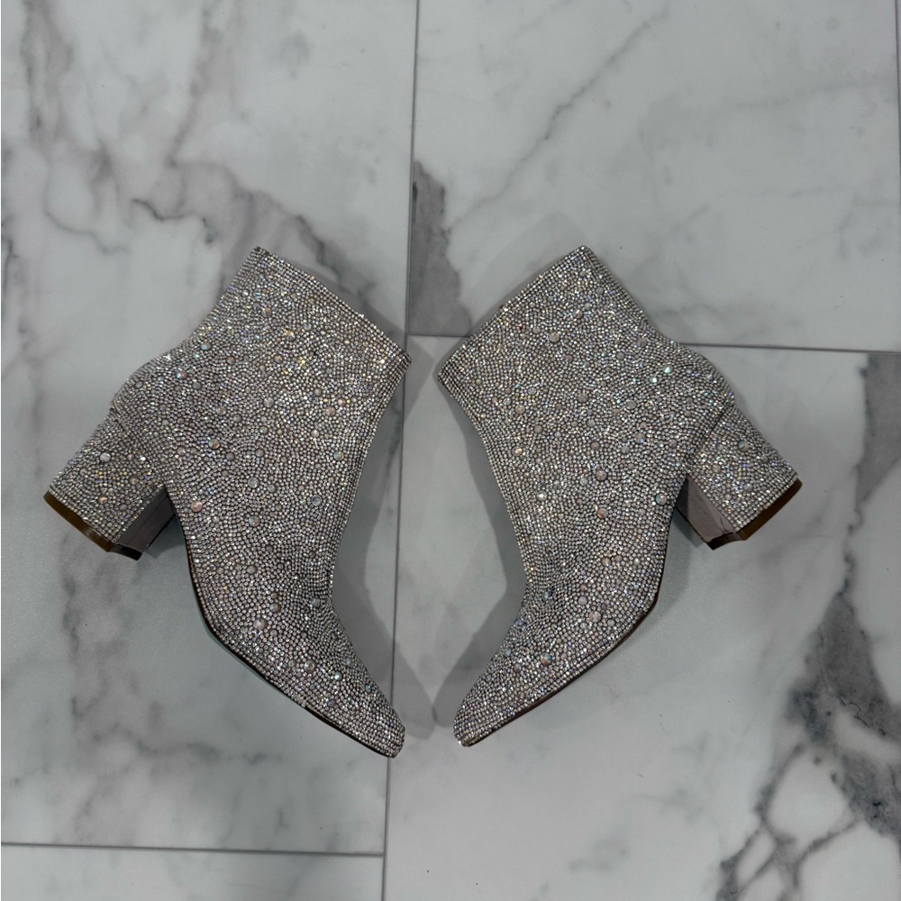 Sparkling Silver Ankle Boots